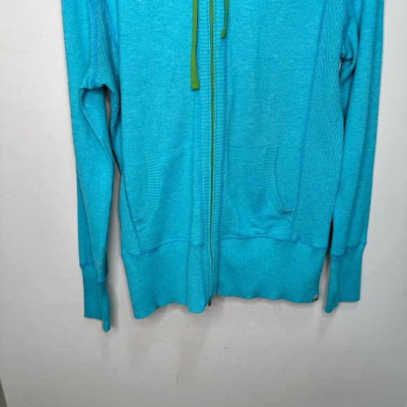 Eddie Bauer Blue Full Zip Hooded Lightweight Sweater Size Large - Picture 4 of 10